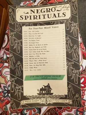Negro Spirituals ''De Gospel Train'' sheet music