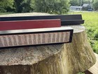 Antique Wooden Mahjong Tile Racks Two Black One Red — photo 6