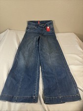 NWT Spanx Seamed Front, Wide Leg Jeans Vintage Indigo S NEW Pull on