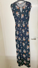 Maternity Dorothy Perkins Size 8 Long Black Floral Maxi Dress With Tie