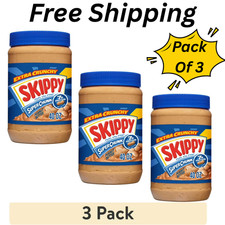 3 pack SKIPPY SUPER CHUNK Peanut Butter, 7 g Protein, 40 oz Plastic Jar