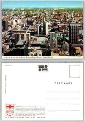 Vintage Toronto Ontario Canada Aerial View Postcard John Hinde Dominion Centre