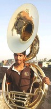SOUSAPHONE BIG 25" BELL SIZE OF PURE BRASS IN GOLD POLISH FREE CASES FREE SHIP