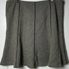 Lauren Ralph Lauren Wool Blend Herringbone Tweed Flare Skirt Old Money Style