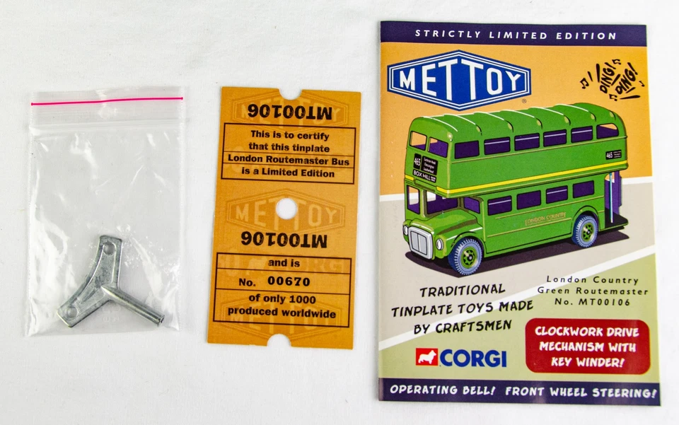 Corgi Mettoy Tin Windup London Country Routemaster Green 1:35 Diecast Model Bus - Image 4 of 4