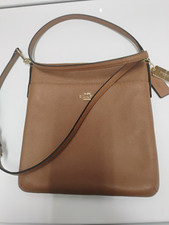 Coach Womens Tan Pebble Leather Adjustable Strap Crossbody Bag, Small, New