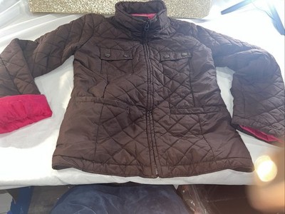 Gap Kids Puffer Jacket Kids Xxl 14-16 Choc Full Zip Pockets Quilted Hanging