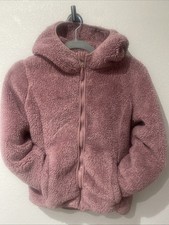 Free Country Girls 10/12 Fleece Hooded Full Zip Jacket Mauve Pink