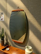 Vintage Mid Century Teak Wall Mirror  Retro 70s G Plan era Danish Scandi Style