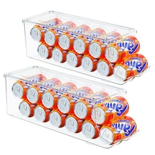2 Pack Soda Can Organizer for Refrigerator, Stackable Canned Food Pop Cans Co...