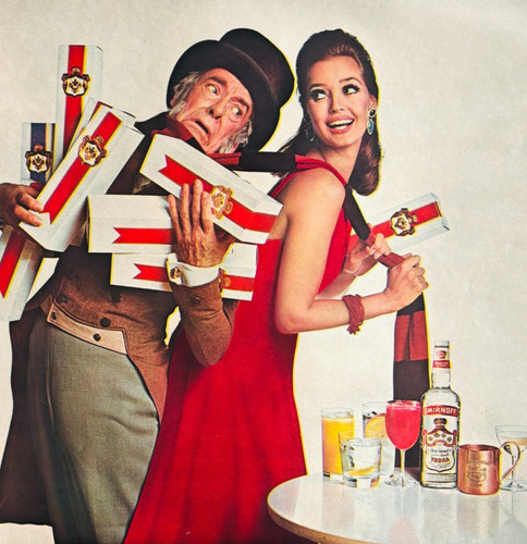 1965 Smirnoff Vodka Advertisement Vintage Distillery Liquor Christmas DWYY3