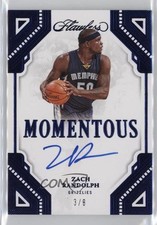2022-23 Panini Flawless Momentous Blue 3/8 Zach Randolph #MA-ZRD Auto 0c3