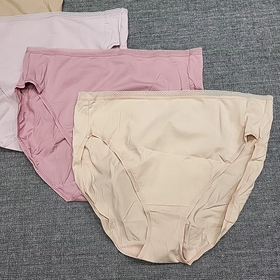 Felina 女式 5 件套皮马棉高帮内裤蕾丝装饰 X-大号内衣 — 第 2/4 张图片