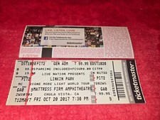 VINTAGE CONCERT FULL UNUSED TICKET FOR LINKIN PARK OCT 20 2017 SAN DIEGO AMPH