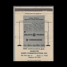 Matchbook Cover Hamilton Radio Communications Houma LA