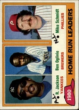 1981 Topps Baseball Card #2 Reggie Jackson Ben Oglivie Mike Schmidt LL