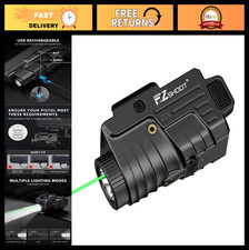800 Lumens Pistol Light Laser Combo, Rechargeable Flashlight with Green Laser, F