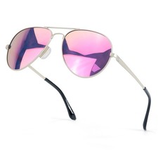 SIPHEW Womens Aviator Polarized Sunglasses - Oversized Mirrored Double Bridge...