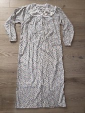Vtg. 90s Flannel Nightgown Pajamas Granny Long Gown Floral Womens Size M NWT USA