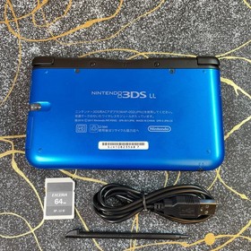Nintendo 3DS XL LL Blue Black Portable System Global Game Support 64GB SD Stylus
