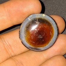 Amuleto originale antico himalayano tibetano Dzi Luk Mik occhio di capra agata perline