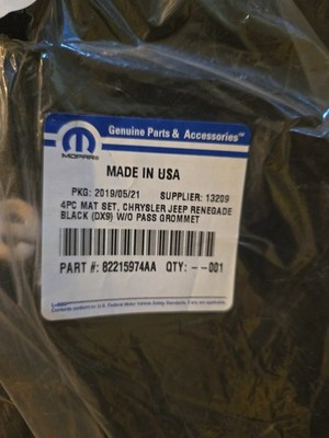 Genuine Mopar Premium Carpet Floor Mats 82215974AA