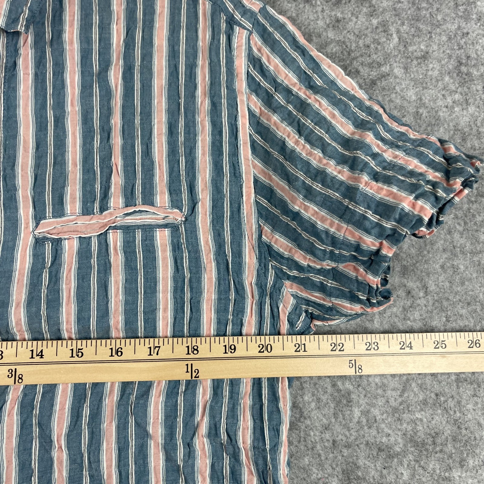 Solid & Striped Top Womens Large Seersucker Butto… - image 10