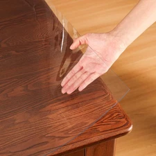 ETECHMART Clear PVC Table Cover Protector 44x96" - Thick, Waterproof, Heat Resis