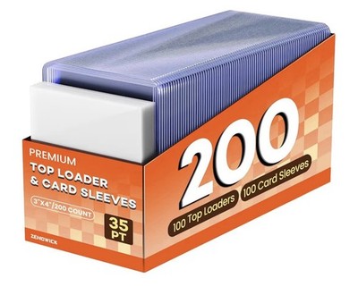 200 Card Sleeves Top Loaders for Cards 3'' x 4'' Hard Plastic Toploaders 100 + 100