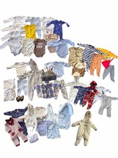 Baby Boys Clothing Bundle Lot 0-6 Months  40 Piece Mixed Brand Bulk Lot