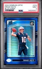 2024 Donruss Optic Drake Maye Blue Hyper Prizm Rated Rookie #229 PSA 9 Mint