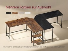 VASAGLE Eckschreibtisch, L-förmiger Computertisch, 140 x 140 cm