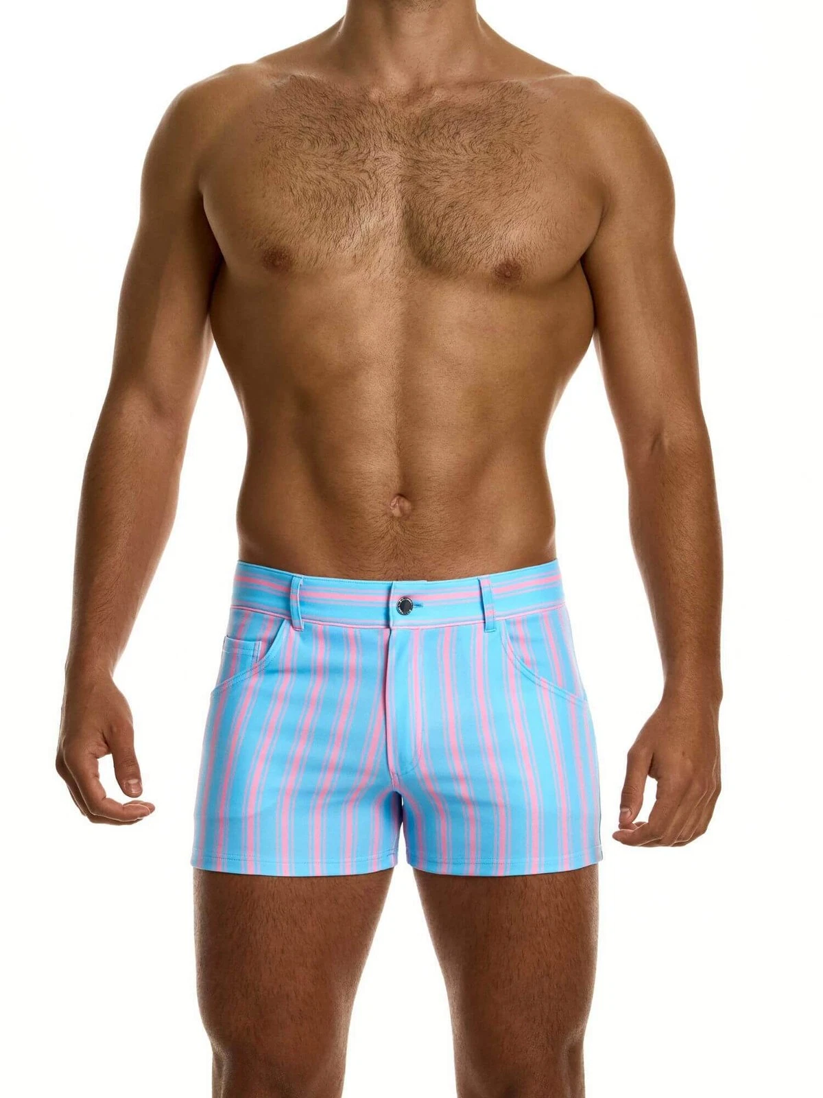 MODUS VIVENDI Men's Balanced Stripe Pocket Summer Short-Leg Shorts, Many Colours