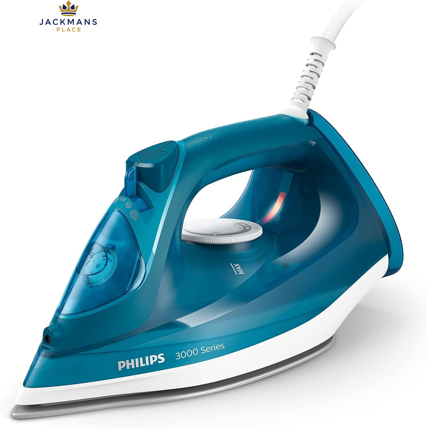 Philips Steam Iron 3000 Series, 2600W, 200g Boost, Blue