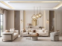 Beige Luxus Wohnzimmer Set Sofas Sessel Couchtisch Sideboard Mit Spiegel