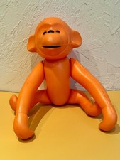 Vintage Plastic Decor Doll USSR Blow Plastic Smiley Monkey Doll Soviet