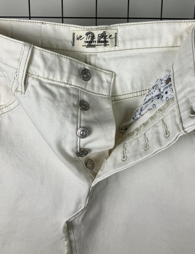 Free People We The Free Jeansrock abgenutzt roher Saum weiß Größe 24 neu mit Etikett $ 78 - Bild 8 von 10
