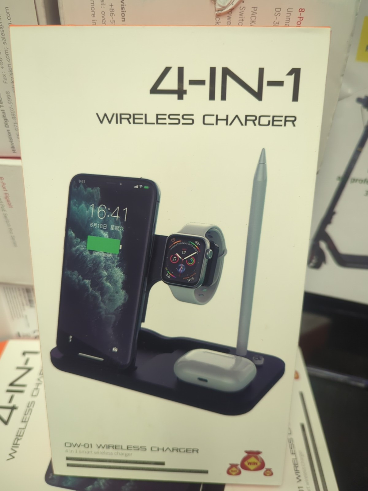 4-in-1 Fast Charger Qi Wireless Charging Station for Apple Watch iPhone Pencil