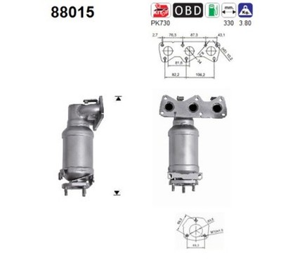 Katalysator AS 88015 für VW POLO 4 FOX 5Z1 5Z3 5Z4 5Z5 SKODA FABIA 2 542 Combi 1