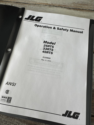 JLG 25RTS 33RTS 40RTS Operator Operation Guide Manual Book Scissor Lift COPY