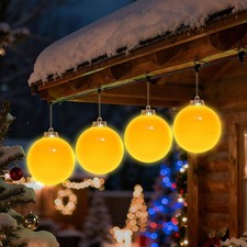 Lanpn 4 Pcs 6" Outdoor LED Ornament, Large Christmas Battery Powered Ball Lig...