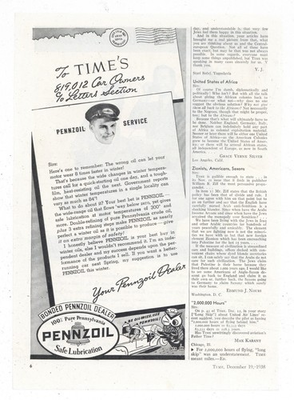 #ad 1938 Pennzoil Motor Oil Ad: Owl Theme Be Oil Wise Buy Pennzoil $19.84