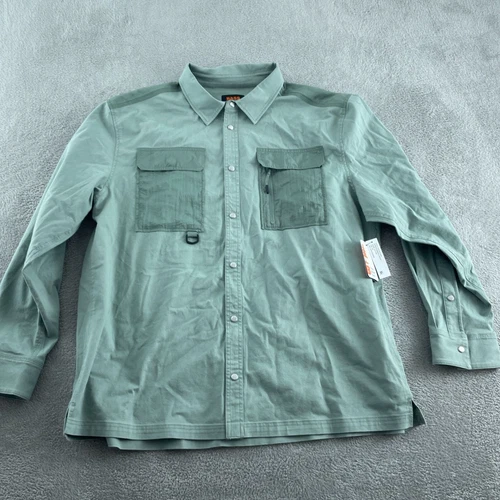 Bass Outdoor XXL Stretch Worker Shacket Lily Pad Green Cotton/Nylon NWT 5219 - product listing photo