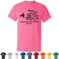 UPC 000041000052 product image for And So Began The Story Of My Life MX Dirt Bike Off Road Funny Motocross T-Shirts | upcitemdb.com