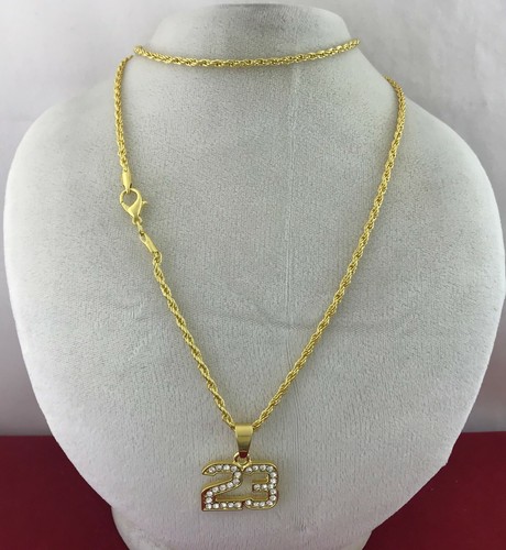 Collar de cadena colgante de baloncesto Air Jumpman número #23 helado hip hop 14 k - Imagen 15 de 46