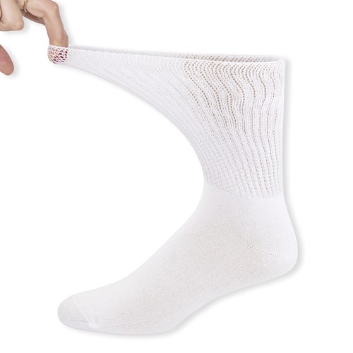 Thin Combed Cotton Diabetic Socks, Loose, Non-Binding Low-Crew Socks (Size 7-11) - Picture 4 of 30