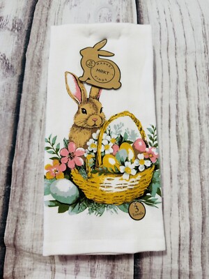 Market Finds Rabit & Egg Patricks  Easter Day Set of 3 Kitchen Towels So Cute