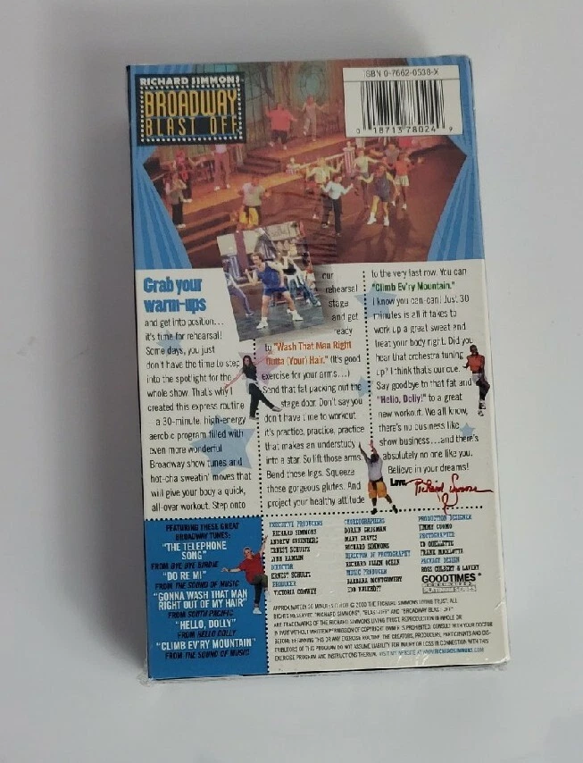 Richard Simmons Broadway Blast Off - A Get-Up-And-Go Workout VHS (2000) Sealed  - Image 2 of 2