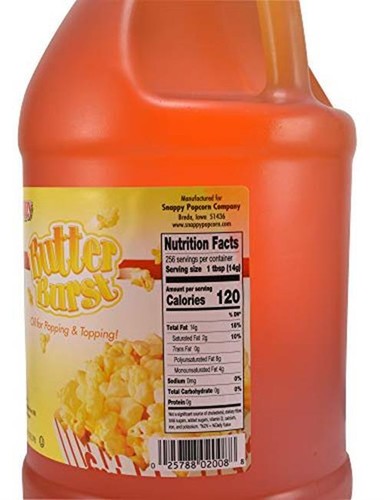 Snappy Butter Burst Popcorn Oil, 1 Gallon  Assorted Sizes