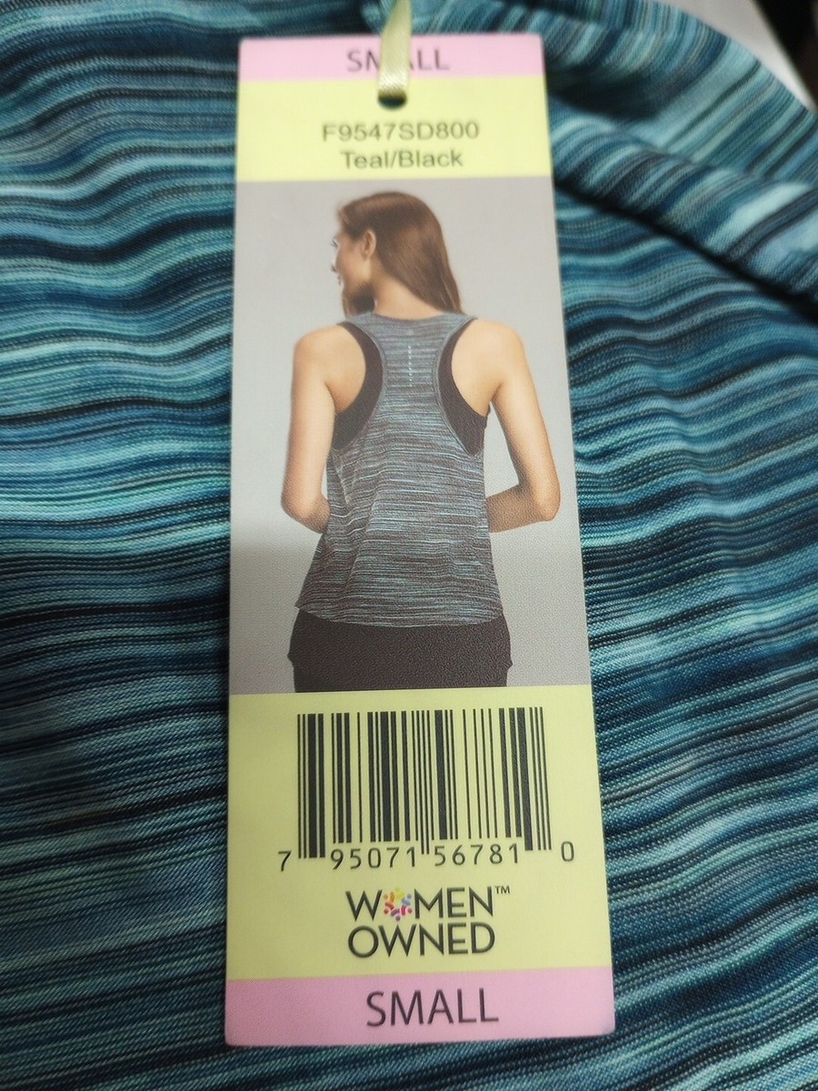 Tangerine Double Layer Ladies Teal/Black Active Tank Small (S) | eBay